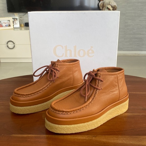 NEW‼️ Chloe Tan Jamie Ankle Boots - Picture 2 of 10